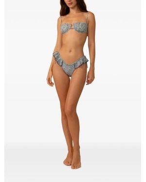 Montce Petal Floral-Print Bikini Top - White
