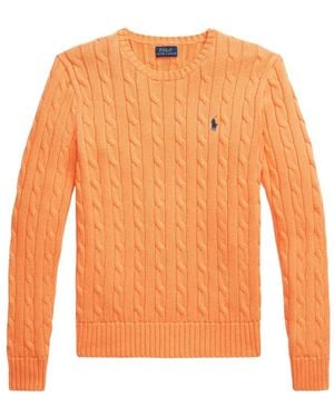 Polo Ralph Lauren Cable-Knit Crew-Neck Jumper - Orange