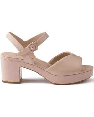 Prada バックル プラットフォームサンダル - ピンク