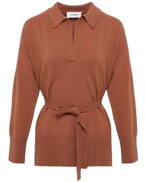 Yves Salomon V-Neck Knitted Top - Brown
