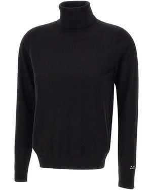 Sun 68 Turtleneck Jumper - Blue