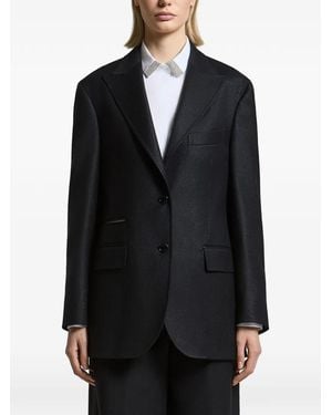 Peserico Glitter-Effect Single-Breasted Blazer - Black