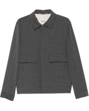 NEW YORK RESIDENT Columbus Flap-Pocket Shirt Jacket - Grey