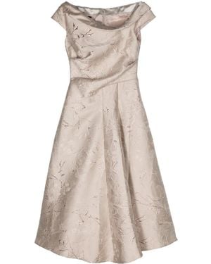 Talbot Runhof Kobold2 Flared Midi Dress - Natural