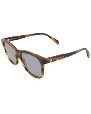McQueen Tortoiseshell-Effect Skull Sunglasses - Metallic