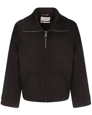 Amaranto Zip-Up Collar Jacket - Black