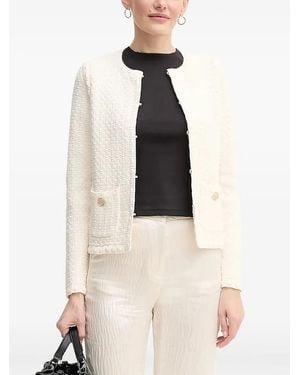 Pedro Del Hierro Madrid Cárdigan con bolsillo de tweed - Neutro