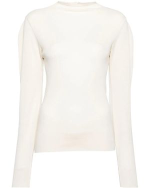 Lemaire Jersey liviano con cuello alzado - Blanco
