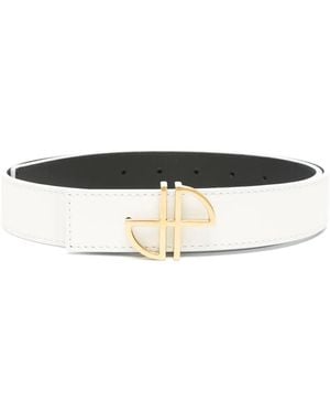 Patou Jp-Buckle Leather Belt - White