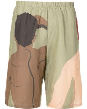 Amir Slama Graphic-Print Deck Shorts - Green