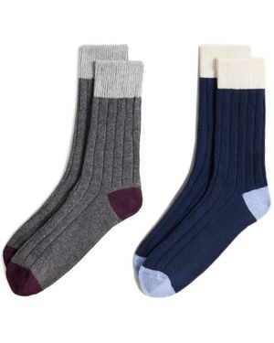 Woolrich Gerippte Socken (2Er-Set) - Blau