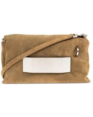 Rick Owens Temple Big Pillow Griffin Metal-Plaque Clutch - Natural