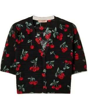 Twinset Knitted Cherry Cardigan - Black