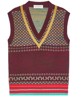 Dries Van Noten Fitted Cashmere Top - Red
