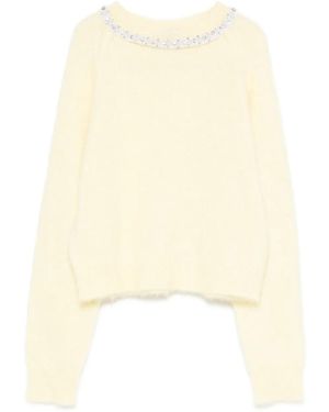 Maje Jersey Con Cuello Redondo - Neutro