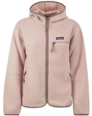 Patagonia Teddy Fleece Hooded Jacket - Pink