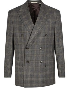 GANT Blazer Doppiopetto A Quadri - Grigio