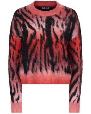 Just Cavalli Tiger-Print Jumper - Red