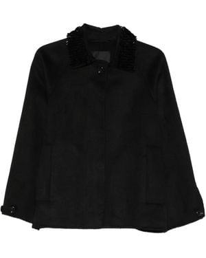 Liu Jo Embellished-Collar Jacket - Black