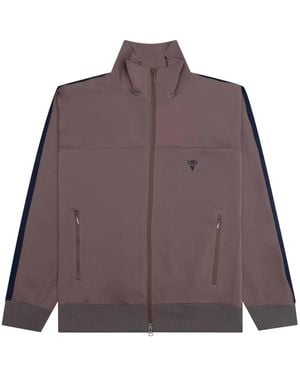 South2 West8 Embroidered-Logo Jacket - Purple