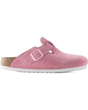 Birkenstock Boston Mules aus Wildleder - Pink
