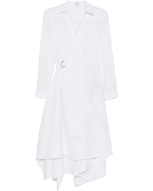 Loewe Cotton Draped Dress - White