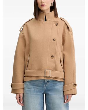 Morgan Belted Button Coat - Blue