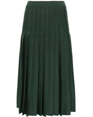 Thom Browne Pleated Knitted Midi Skirt - Green