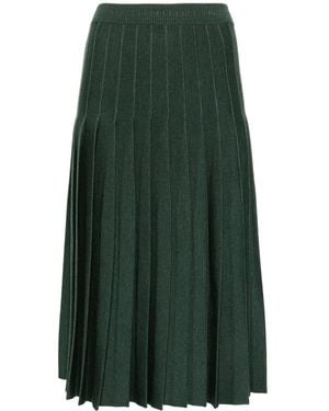 Thom Browne Pleated Knitted Midi Skirt - Green