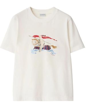 Burberry Cotton Crystal-Embellished T-Shirt - White