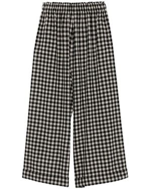 Daniela Gregis Hose mit Vichy-Karo - Schwarz