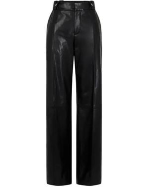 Rabanne Lambskin-Leather Straight-Leg Pants - Black