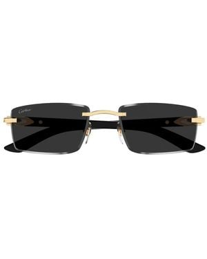 Cartier Sonnenbrille mit eckigem Gestell - Schwarz