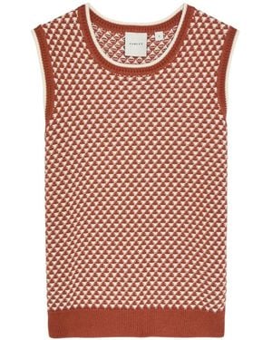 Varley Jenson Patterned Top - Red