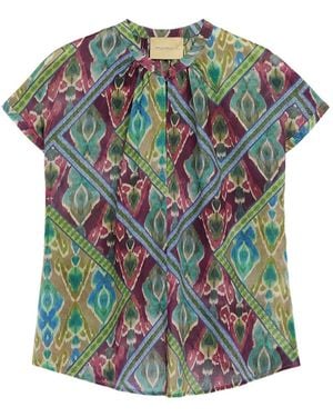 Momoní Blouse Imprimée En Voile De Coton - Green