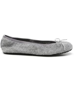 GIMAGUAS Bow-Detail Felt Ballet Flats - White