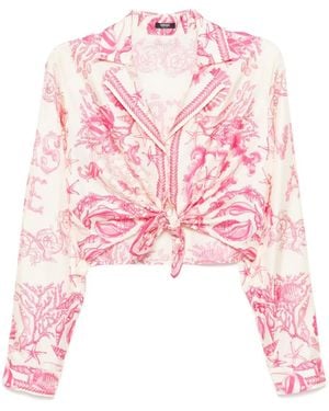 Versace Camicia Crop Underwater Barocco - Rosa