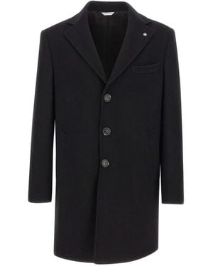 Manuel Ritz Single-Breasted Coat - Black