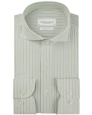 Profuomo Striped-Pattern Shirt - Grey