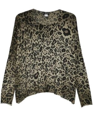 Avant Toi Leopard-Print Jumper - Green