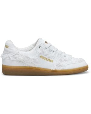 HIDE & JACK Shaggy Frayed Trainers - White