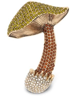 Weekend by Maxmara Metal Brooch With Rhinestones - Metallic