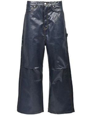 BREATH Coated Logo-Patch Jeans - Blue