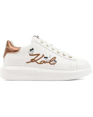 KARL LAGERFELD Kapri Plateau-Sneakers Mit Logo - Weiß