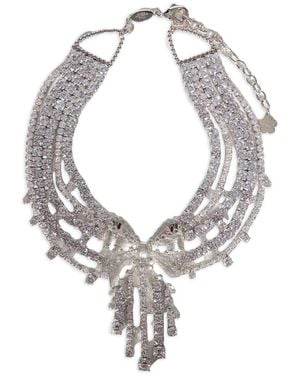 ShuShu/Tong Crystal-Embellished Bow Necklace - Metallic