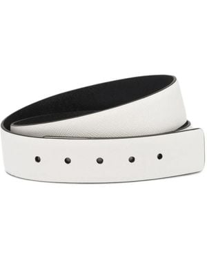 Prada Reversible Saffiano Leather Belt Strap - White