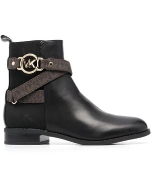 Michael Kors Rory Logo-Trim Boots - Black