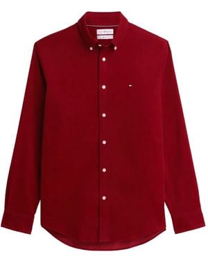 Tommy Hilfiger Corduroy Button-Down Shirt - Red
