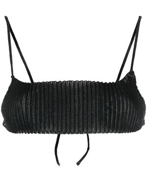 a. roege hove Ribgebreide Top - Zwart