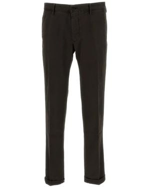 Incotex Slim-Fit Turned-Up Trousers - Black